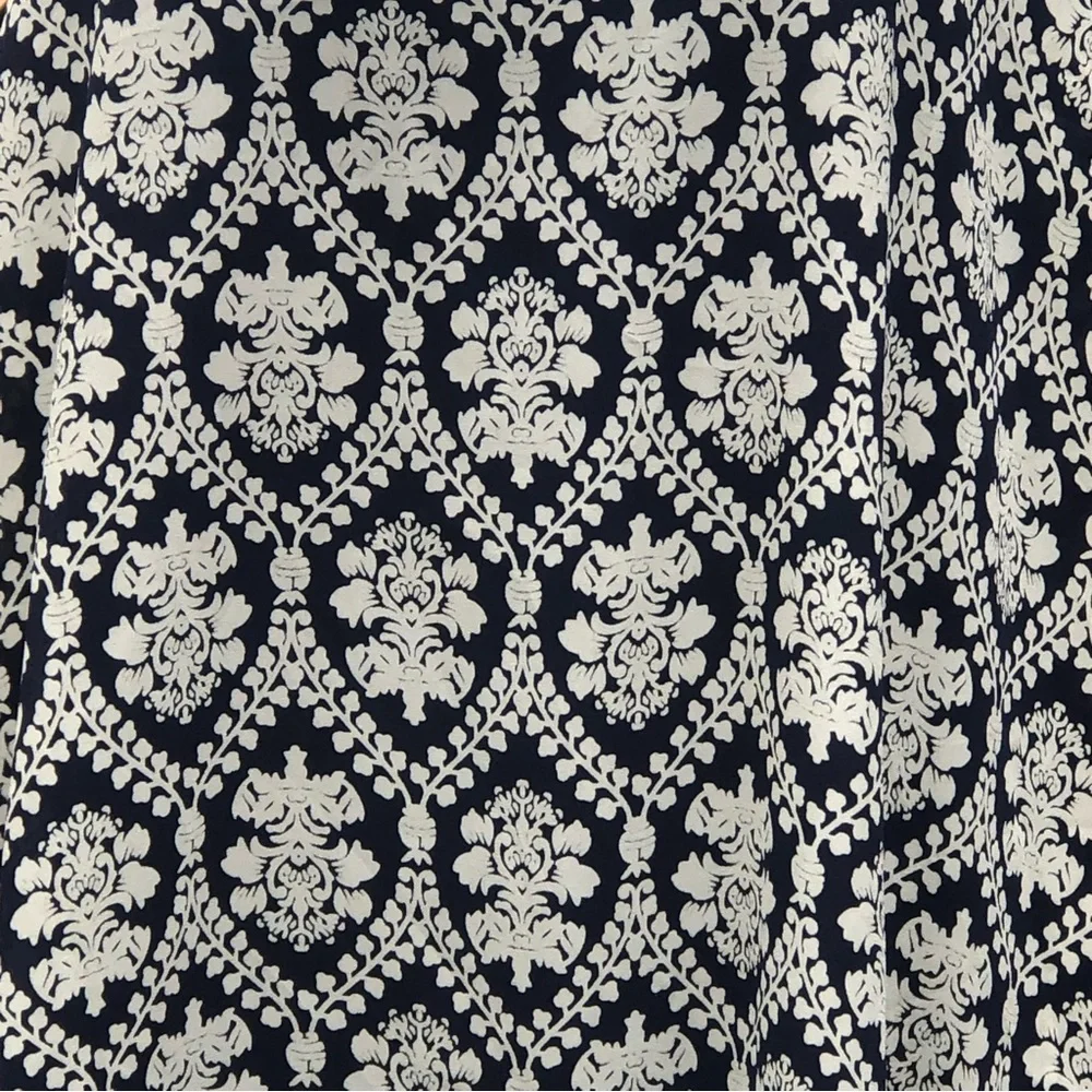 Buttons Navy Blue Victorian Print Dress size Medium - Picture 6 of 8